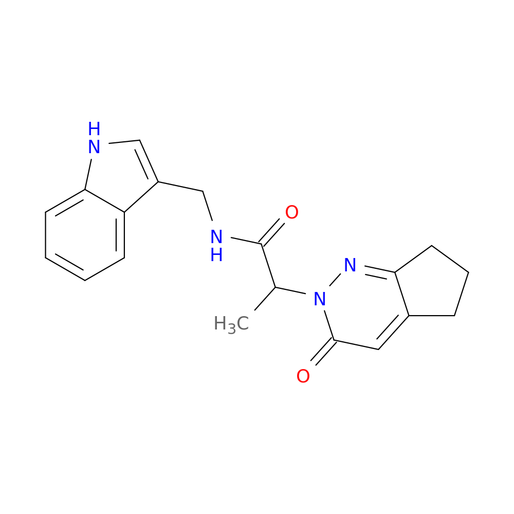 N-[(1H-indol-3-yl)methyl]-2-{3-oxo-2H,3H,5H,6H,7H-cyclopenta[c]pyridazin-2-yl}propanamide