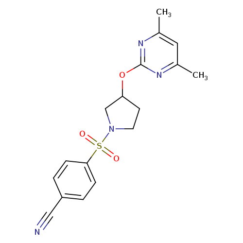 4-({3-[(4,6-dimethylpyrimidin-2-yl)oxy]pyrrolidin-1-yl}sulfonyl)benzonitrile