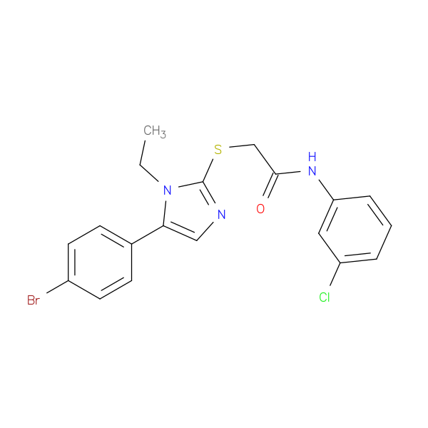 2-{[5-(4-bromophenyl)-1-ethyl-1H-imidazol-2-yl]sulfanyl}-N-(3-chlorophenyl)acetamide