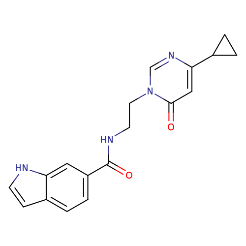 N-[2-(4-cyclopropyl-6-oxo-1,6-dihydropyrimidin-1-yl)ethyl]-1H-indole-6-carboxamide