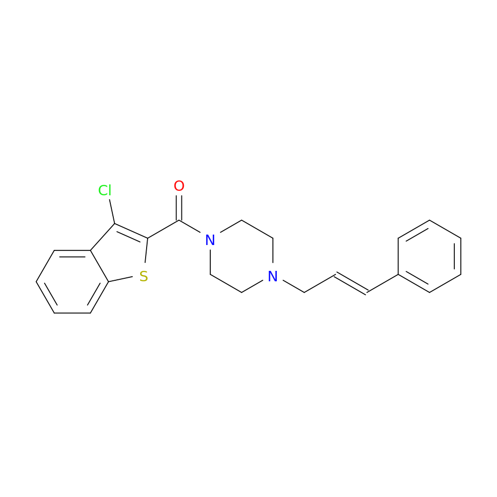 1-(3-chloro-1-benzothiophene-2-carbonyl)-4-[(2E)-3-phenylprop-2-en-1-yl]piperazine