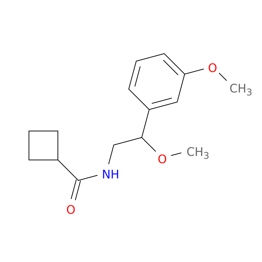 N-[2-methoxy-2-(3-methoxyphenyl)ethyl]cyclobutanecarboxamide
