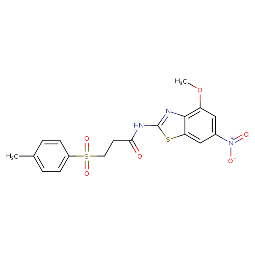 N-(4-methoxy-6-nitro-1,3-benzothiazol-2-yl)-3-(4-methylbenzenesulfonyl)propanamide