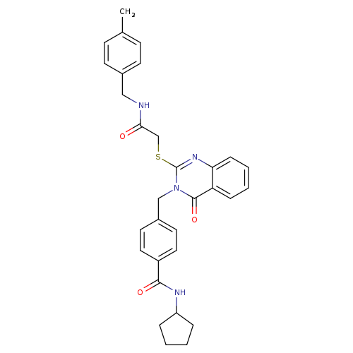 N-cyclopentyl-4-({2-[({[(4-methylphenyl)methyl]carbamoyl}methyl)sulfanyl]-4-oxo-3,4-dihydroquinazolin-3-yl}methyl)benzamide