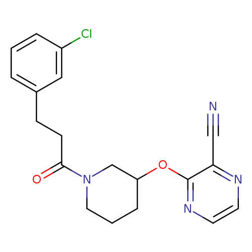 3-({1-[3-(3-chlorophenyl)propanoyl]piperidin-3-yl}oxy)pyrazine-2-carbonitrile