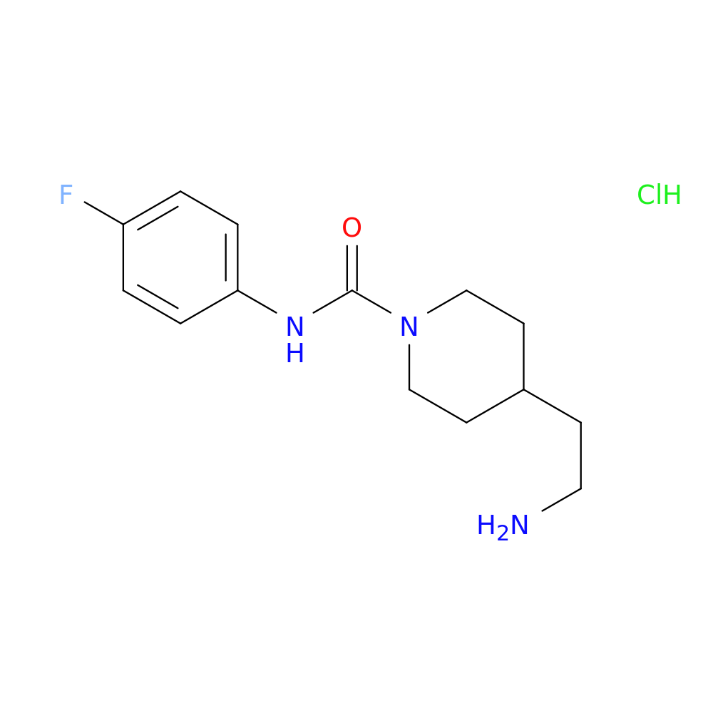 4-(2-aminoethyl)-N-(4-fluorophenyl)piperidine-1-carboxamide hydrochloride
