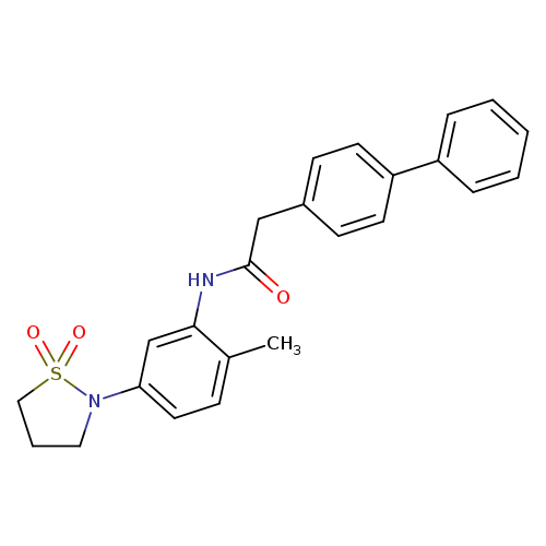 2-{[1,1'-biphenyl]-4-yl}-N-[5-(1,1-dioxo-1lambda6,2-thiazolidin-2-yl)-2-methylphenyl]acetamide
