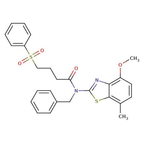 4-(benzenesulfonyl)-N-benzyl-N-(4-methoxy-7-methyl-1,3-benzothiazol-2-yl)butanamide