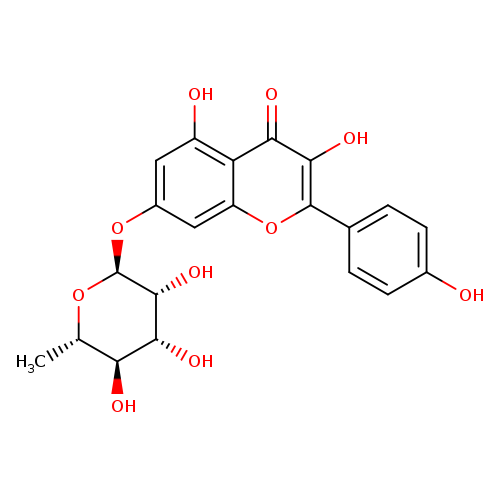 4H-1-Benzopyran-4-one, 7-[(6-deoxy-α-L-mannopyranosyl)oxy]-3,5-dihydroxy-2-(4-hydroxyphenyl)-