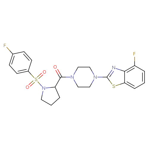 4-fluoro-2-{4-[1-(4-fluorobenzenesulfonyl)pyrrolidine-2-carbonyl]piperazin-1-yl}-1,3-benzothiazole