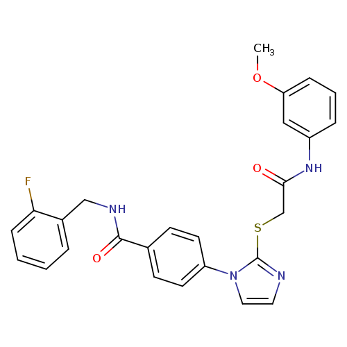 N-[(2-fluorophenyl)methyl]-4-[2-({[(3-methoxyphenyl)carbamoyl]methyl}sulfanyl)-1H-imidazol-1-yl]benzamide