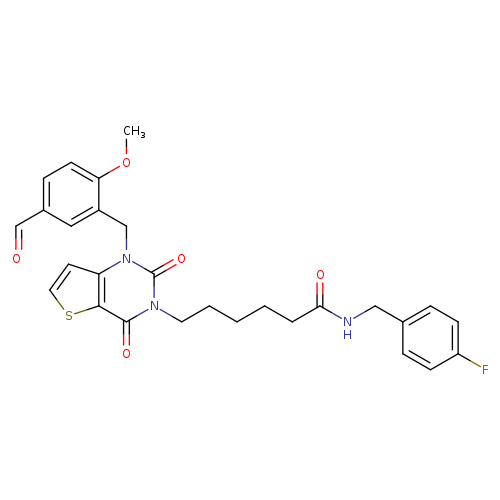 N-[(4-fluorophenyl)methyl]-6-{1-[(5-formyl-2-methoxyphenyl)methyl]-2,4-dioxo-1H,2H,3H,4H-thieno[3,2-d]pyrimidin-3-yl}hexanamide
