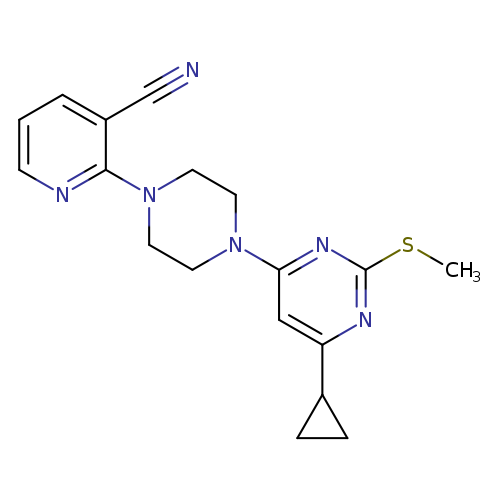 2-{4-[6-cyclopropyl-2-(methylsulfanyl)pyrimidin-4-yl]piperazin-1-yl}pyridine-3-carbonitrile