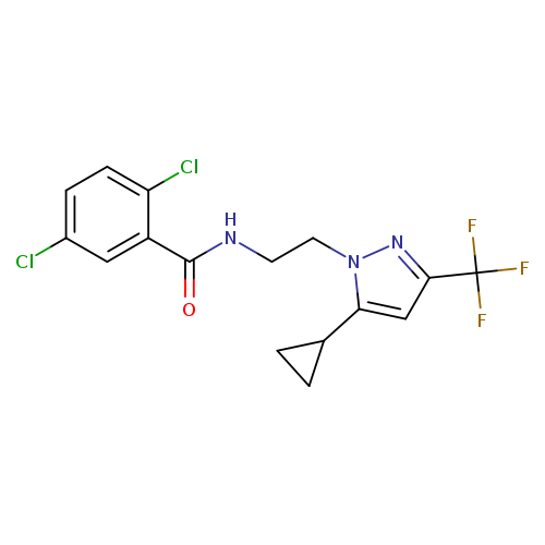 2,5-dichloro-N-{2-[5-cyclopropyl-3-(trifluoromethyl)-1H-pyrazol-1-yl]ethyl}benzamide