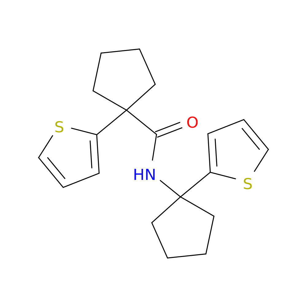 1-(thiophen-2-yl)-N-[1-(thiophen-2-yl)cyclopentyl]cyclopentane-1-carboxamide