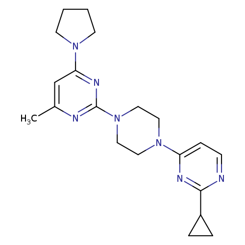 2-[4-(2-cyclopropylpyrimidin-4-yl)piperazin-1-yl]-4-methyl-6-(pyrrolidin-1-yl)pyrimidine