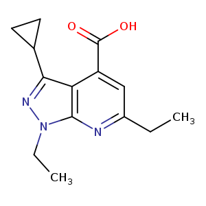 3-cyclopropyl-1,6-diethyl-1H-pyrazolo[3,4-b]pyridine-4-carboxylic acid