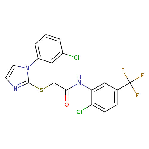 N-[2-chloro-5-(trifluoromethyl)phenyl]-2-{[1-(3-chlorophenyl)-1H-imidazol-2-yl]sulfanyl}acetamide