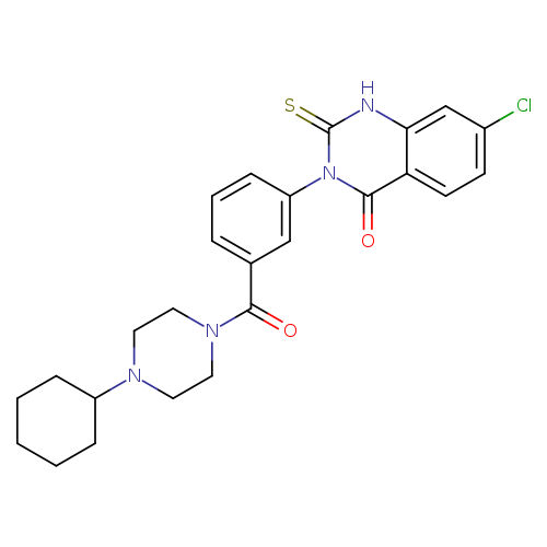 7-chloro-3-[3-(4-cyclohexylpiperazine-1-carbonyl)phenyl]-2-sulfanylidene-1,2,3,4-tetrahydroquinazolin-4-one