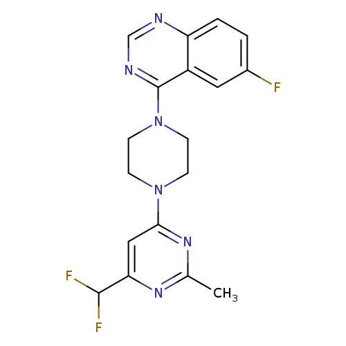 4-{4-[6-(difluoromethyl)-2-methylpyrimidin-4-yl]piperazin-1-yl}-6-fluoroquinazoline