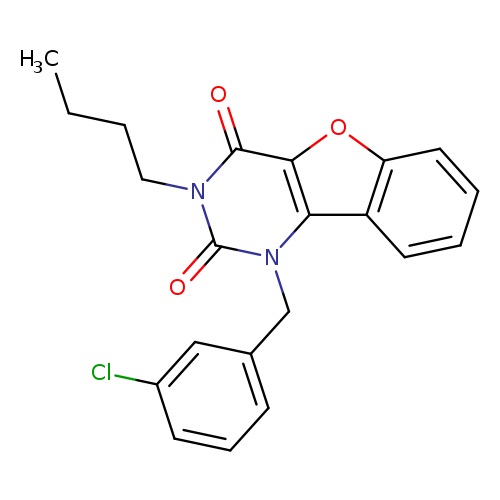 5-butyl-3-[(3-chlorophenyl)methyl]-8-oxa-3,5-diazatricyclo[7.4.0.0^{2,7}]trideca-1(9),2(7),10,12-tetraene-4,6-dione