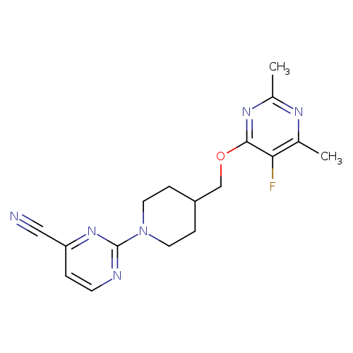 2-(4-{[(5-fluoro-2,6-dimethylpyrimidin-4-yl)oxy]methyl}piperidin-1-yl)pyrimidine-4-carbonitrile