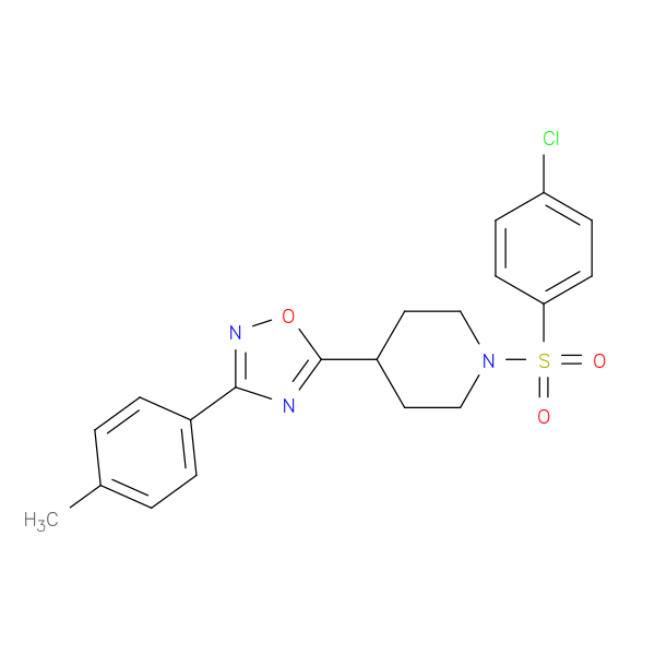 1-(4-chlorobenzenesulfonyl)-4-[3-(4-methylphenyl)-1,2,4-oxadiazol-5-yl]piperidine