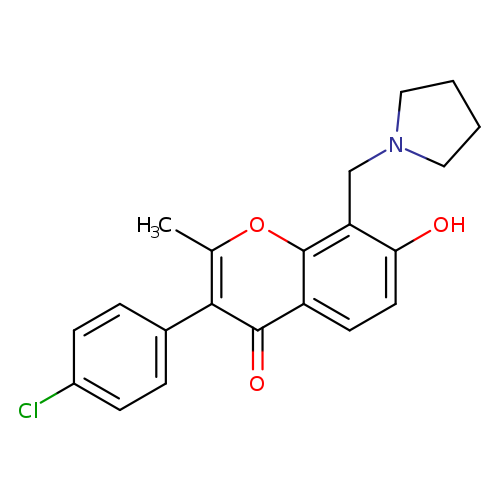 3-(4-chlorophenyl)-7-hydroxy-2-methyl-8-[(pyrrolidin-1-yl)methyl]-4H-chromen-4-one