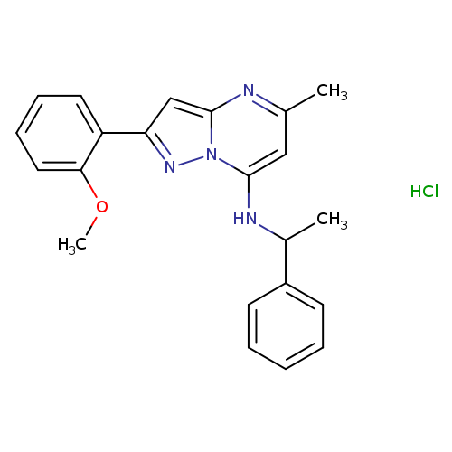 2-(2-methoxyphenyl)-5-methyl-N-(1-phenylethyl)pyrazolo[1,5-a]pyrimidin-7-amine hydrochloride