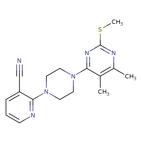 2-{4-[5,6-dimethyl-2-(methylsulfanyl)pyrimidin-4-yl]piperazin-1-yl}pyridine-3-carbonitrile