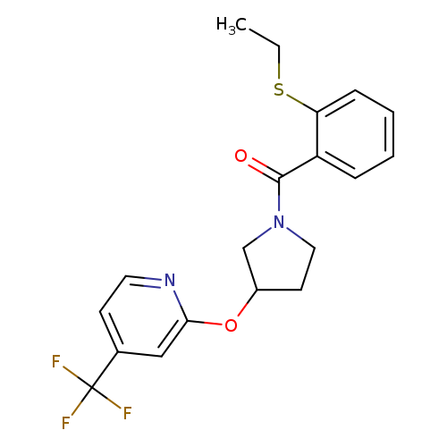 2-({1-[2-(ethylsulfanyl)benzoyl]pyrrolidin-3-yl}oxy)-4-(trifluoromethyl)pyridine