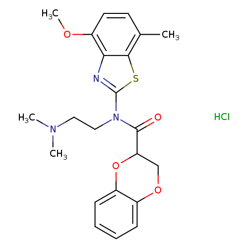 N-[2-(dimethylamino)ethyl]-N-(4-methoxy-7-methyl-1,3-benzothiazol-2-yl)-2,3-dihydro-1,4-benzodioxine-2-carboxamide hydrochloride