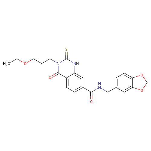 N-[(2H-1,3-benzodioxol-5-yl)methyl]-3-(3-ethoxypropyl)-4-oxo-2-sulfanylidene-1,2,3,4-tetrahydroquinazoline-7-carboxamide