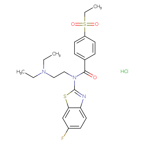 N-[2-(diethylamino)ethyl]-4-(ethanesulfonyl)-N-(6-fluoro-1,3-benzothiazol-2-yl)benzamide hydrochloride