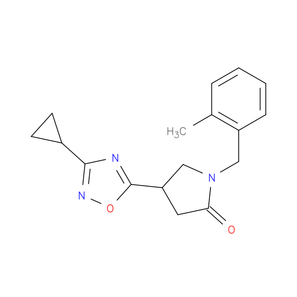 4-(3-cyclopropyl-1,2,4-oxadiazol-5-yl)-1-[(2-methylphenyl)methyl]pyrrolidin-2-one