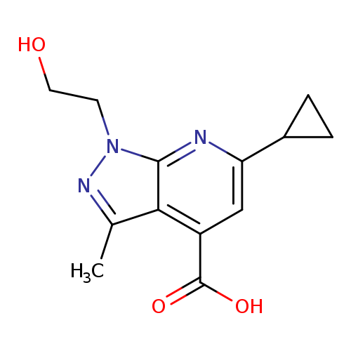 6-cyclopropyl-1-(2-hydroxyethyl)-3-methyl-1H-pyrazolo[3,4-b]pyridine-4-carboxylic acid