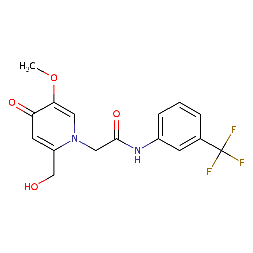 2-[2-(hydroxymethyl)-5-methoxy-4-oxo-1,4-dihydropyridin-1-yl]-N-[3-(trifluoromethyl)phenyl]acetamide