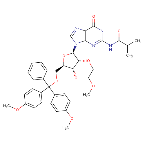 5′-O-[Bis(4-methoxyphenyl)phenylmethyl]-2′-O-(2-methoxyethyl)-N-(2-methyl-1-oxopropyl)guanosine