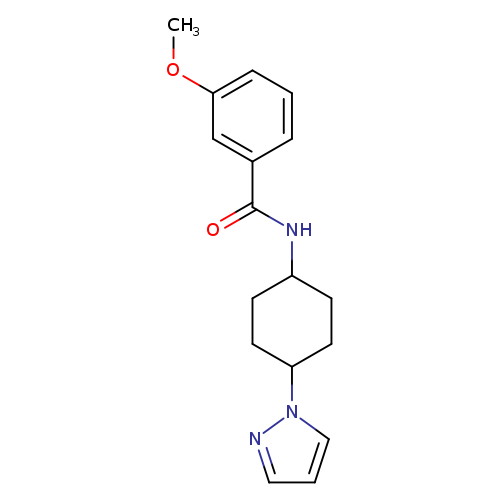 3-methoxy-N-[4-(1H-pyrazol-1-yl)cyclohexyl]benzamide
