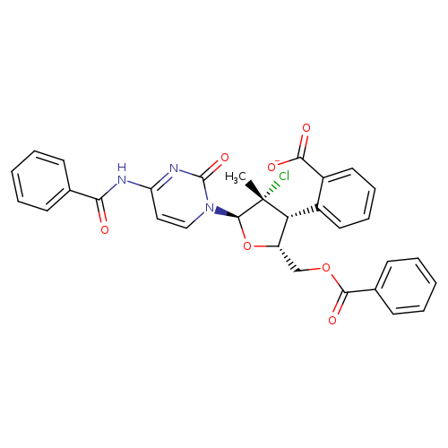 2-[(2R,3R,4R,5R)-5-(4-benzamido-2-oxo-1,2-dihydropyrimidin-1-yl)-2-[(benzoyloxy)methyl]-4-chloro-4-methyloxolan-3-yl]benzoic acid
