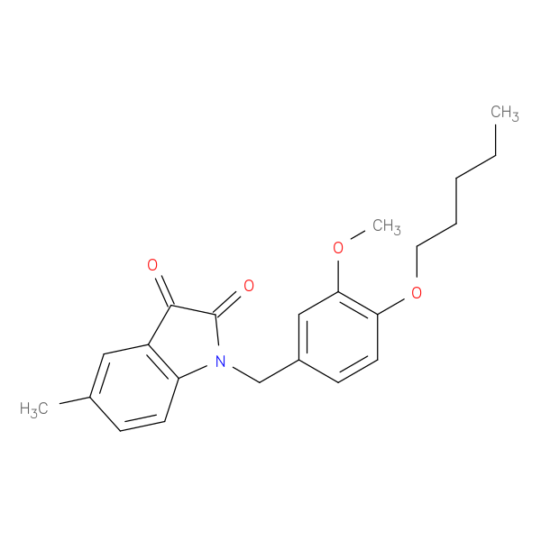 1-{[3-methoxy-4-(pentyloxy)phenyl]methyl}-5-methyl-2,3-dihydro-1H-indole-2,3-dione