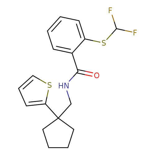 2-[(difluoromethyl)sulfanyl]-N-{[1-(thiophen-2-yl)cyclopentyl]methyl}benzamide