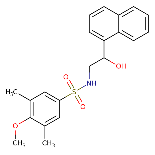 N-[2-hydroxy-2-(naphthalen-1-yl)ethyl]-4-methoxy-3,5-dimethylbenzene-1-sulfonamide
