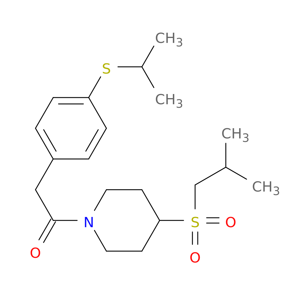 1-[4-(2-methylpropanesulfonyl)piperidin-1-yl]-2-[4-(propan-2-ylsulfanyl)phenyl]ethan-1-one
