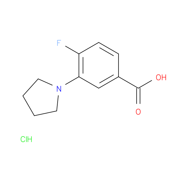 4-fluoro-3-(pyrrolidin-1-yl)benzoic acid hydrochloride