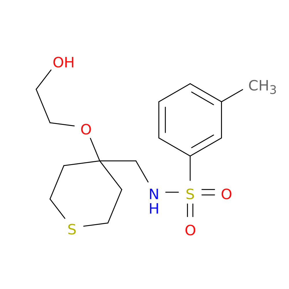 N-{[4-(2-hydroxyethoxy)thian-4-yl]methyl}-3-methylbenzene-1-sulfonamide