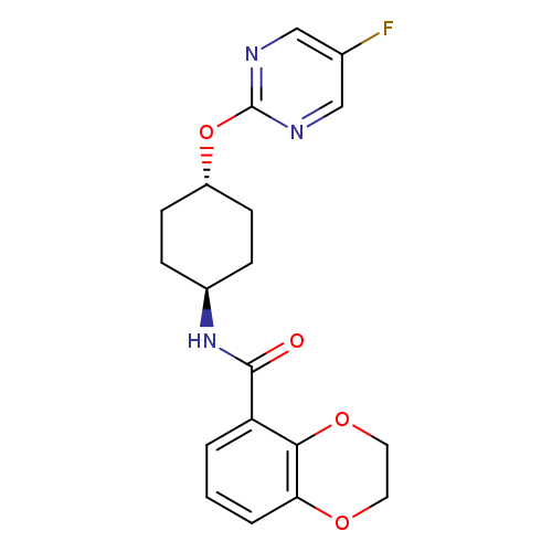 N-[(1r,4r)-4-[(5-fluoropyrimidin-2-yl)oxy]cyclohexyl]-2,3-dihydro-1,4-benzodioxine-5-carboxamide
