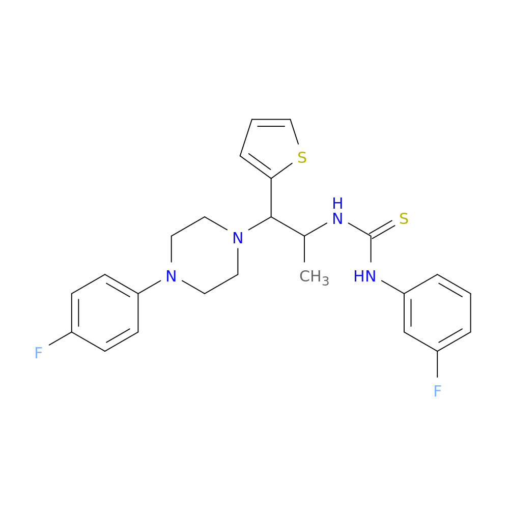 1-(3-fluorophenyl)-3-{1-[4-(4-fluorophenyl)piperazin-1-yl]-1-(thiophen-2-yl)propan-2-yl}thiourea