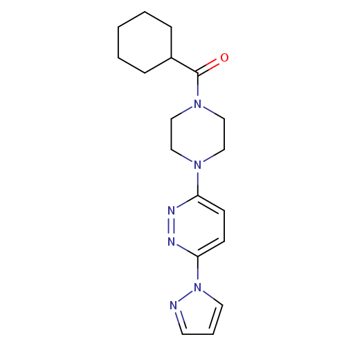 3-(4-cyclohexanecarbonylpiperazin-1-yl)-6-(1H-pyrazol-1-yl)pyridazine