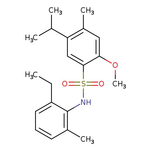 N-(2-ethyl-6-methylphenyl)-2-methoxy-4-methyl-5-(propan-2-yl)benzene-1-sulfonamide